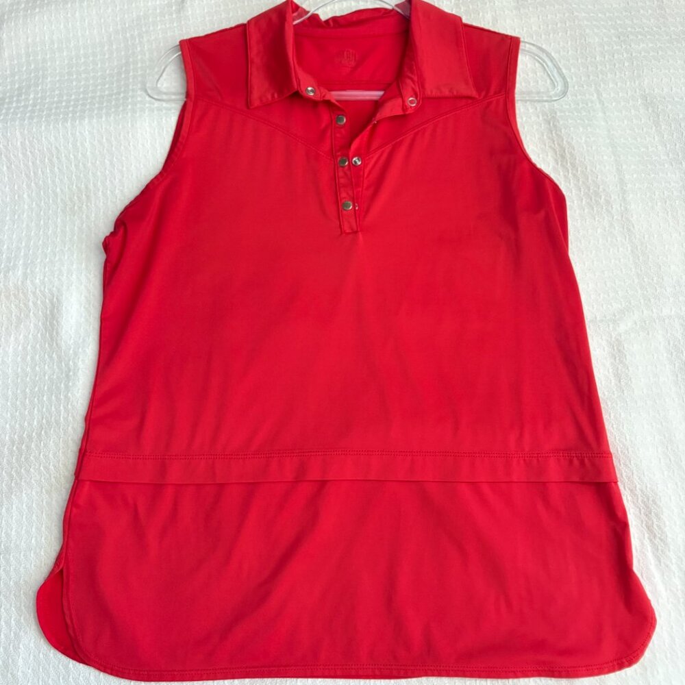 TAIL Activewear Bright Red Golf Tank | Sleeveless Athletic Top | Size L